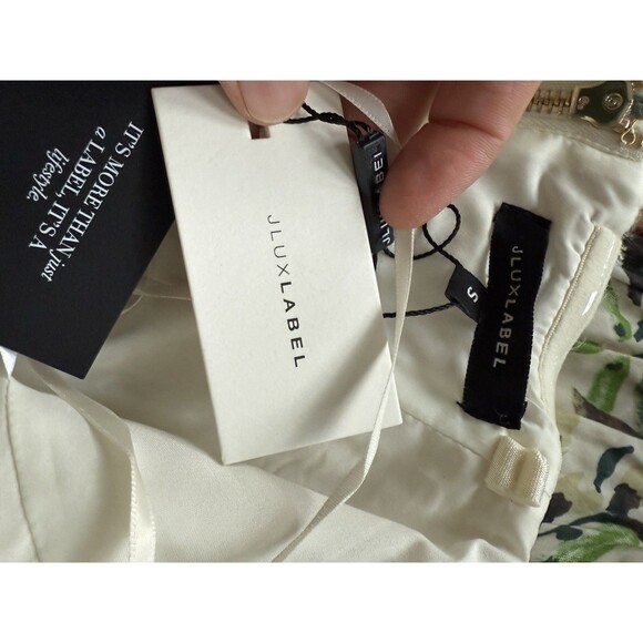 NWT J lux Label Corset Top S S Back Zipper Twill Ivory Strapless Bustier NEW - Picture 5 of 5